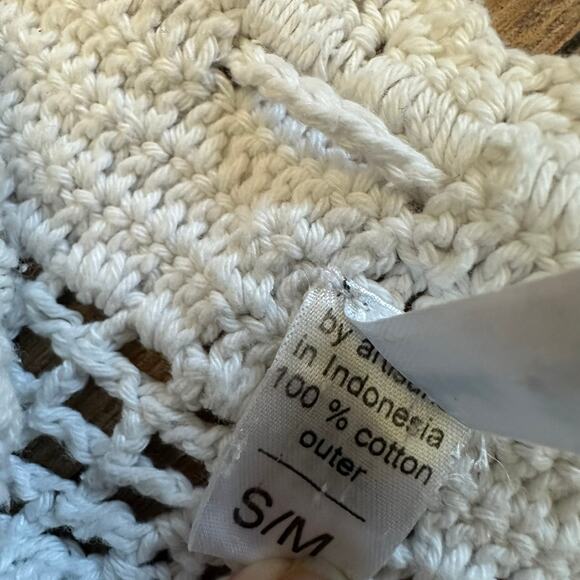 Andi Bagus Bingin Beach Pant cream stacked crochet pants swim coverup Womans S/M - Picture 8 of 11